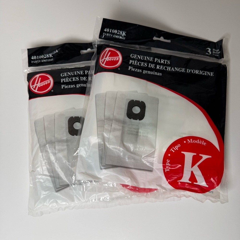Hoover Genuine Parts Type K 4010028K Vacuum Cleaner Bags 2 Pack Of 3